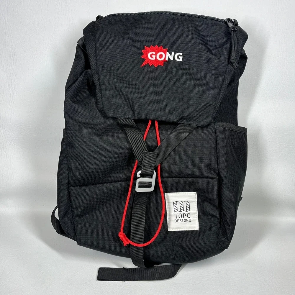 Topo Designs Y-Pack Backpack Black Gong Embroidered‎ Laptop Sleeve Daypack